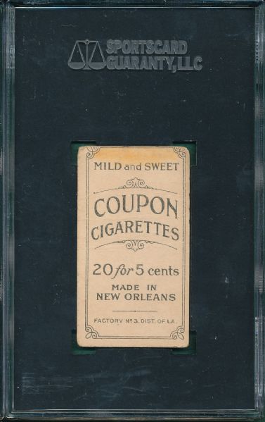 1914 T213 type 2 Coupon Cigarettes Dode Paskert SGC 10