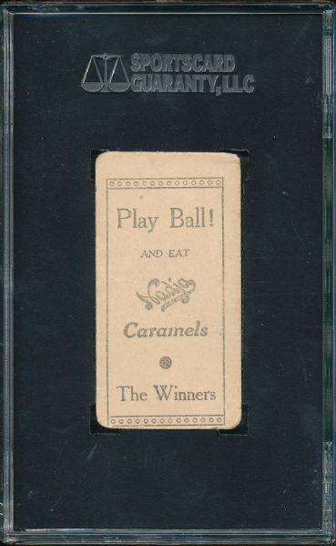 1909 E92 Dots Miller, Batting Nadja Caramels, SGC 30