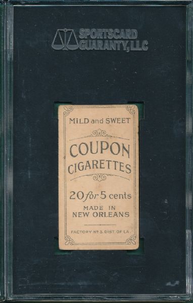 1914 T213 Type 2 Coupon Cigarettes Sherry Magee SGC 20