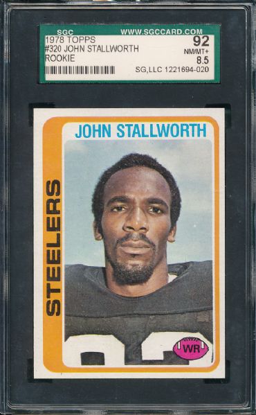 1978 Topps #320 John Stallsworth Rookie SGC 92