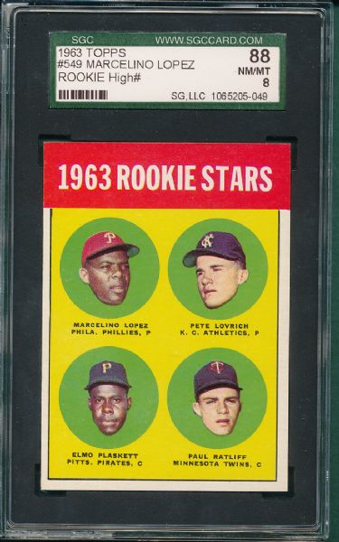 1963 Topps #386 & #549 Hi# Rookie Stars SGC 88