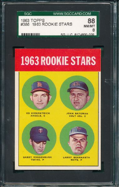 1963 Topps #386 & #549 Hi# Rookie Stars SGC 88