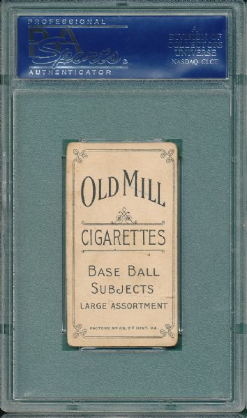 1909-1911 T206 Walter Johnson Portrait Old Mill Cigarettes PSA 2