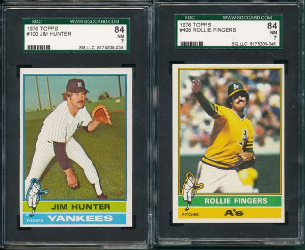1976 Topps 4 Card hall of Fame Pitchers Lot SGC 84