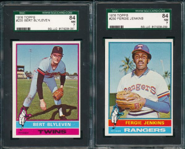 1976 Topps 4 Card hall of Fame Pitchers Lot SGC 84