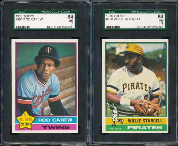 1976 Topps 4 Card Hall of Fame Hitters Lot SGC 84