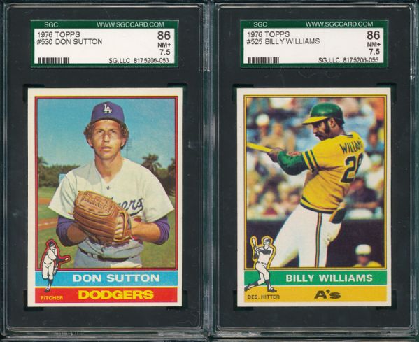 1976 Topps 4 Card Hall of Fame/Guidry Rookie Lot SGC 86