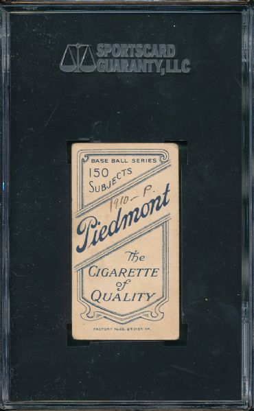 1909-1911 T206 Jack Chesboro Piedmont Cigarettes SGC 20 *Very Presentable*
