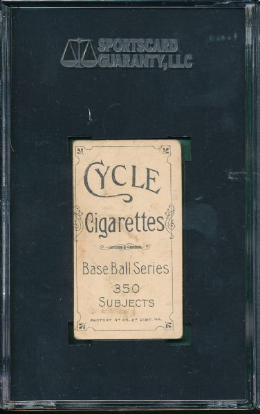 1909-1911 T206 Gavvy Cravath Cycle Cigarettes SGC 20
