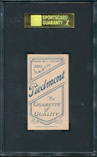 1909-1911 T206 Gavvy Cravath Piedmont Cigarettes SGC 40