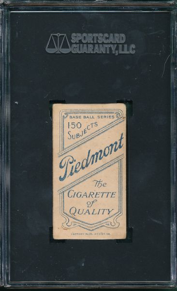 1909-1911 T206 Bill Dahlen, Boston Piedmont Cigarettes SGC A