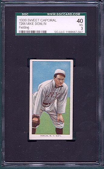 1909-1911 T206 Mike Donlin Fielding Sweet Caporal Cigarettes SGC 40 High End