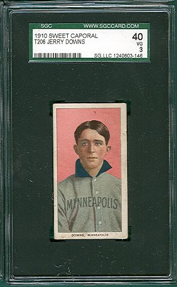 1909-1911 T206 Jerry Downs Sweet Caporal Cigarettes SGC 40