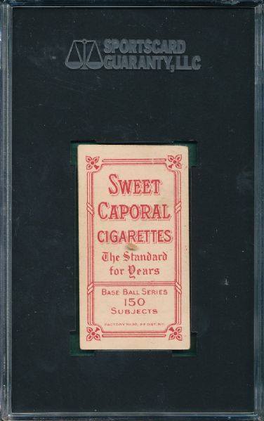 1909-1911 T206 Kid Elberfeld, NY Portrait Sweet Caporal Cigarettes SGC 50