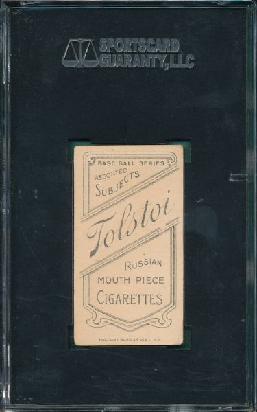 1909-1911 T206 Russ Ford Tolstoi Cigarettes SGC 40