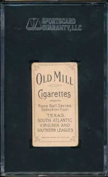 1909-1911 T206 Charlie Fritz Old Mill Cigarettes SGC 40