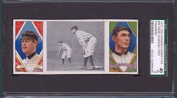 1912 T202 Hassan Cigarettes Triple Folder #26 Chase Gaurding First, Chase/Wolter SGC 40