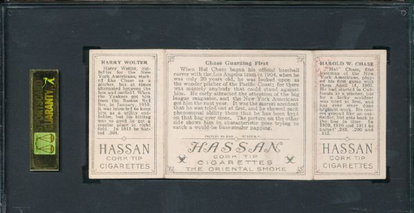 1912 T202 Hassan Cigarettes Triple Folder #26 Chase Gaurding First, Chase/Wolter SGC 40