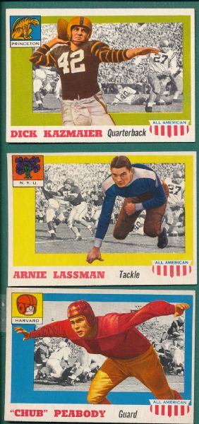 1955 Topps All American Ivy League 5 Card Lot