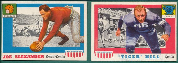 1955 Topps All American East Coast 9 Card Lot