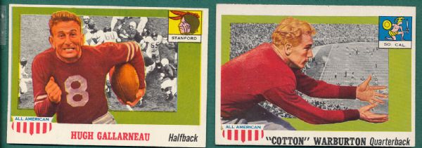 1955 Topps All American PAC 10 6 Card Lot