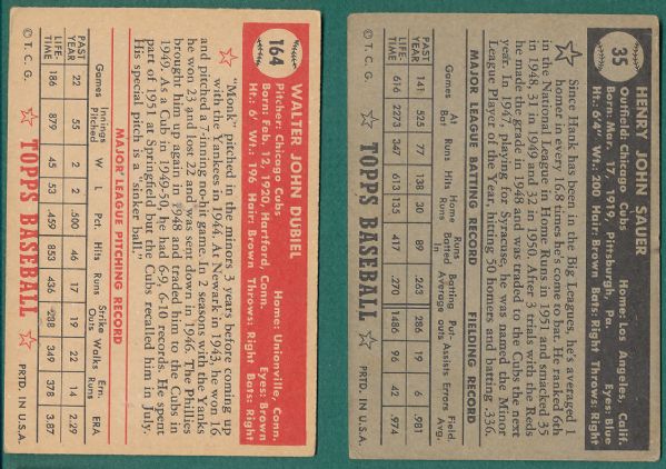 1952 Topps Chicago Cubs 8 Card Lot