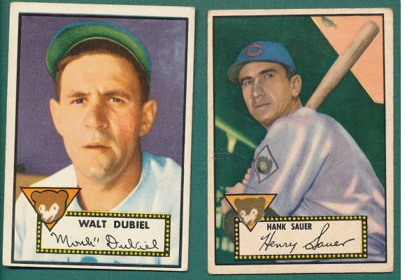 1952 Topps Chicago Cubs 8 Card Lot
