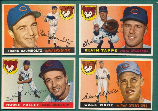 1955 Topps Chicago Cubs 4 Card Lot
