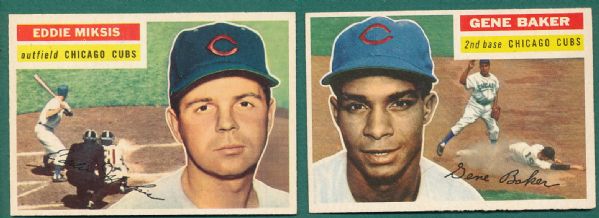 1956 Topps Chicago Cubs 5 Card Lot