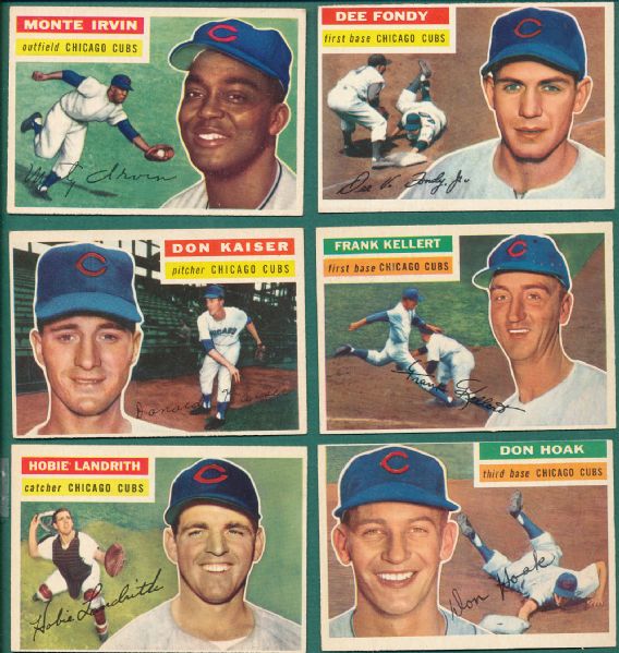 1956 Topps Chicago Cubs 12 Card Lot W/Monte Irvin