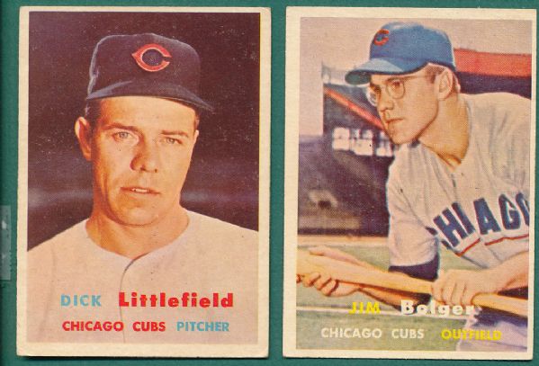 1957 Topps Chicago Cubs 4 Card Lot Mid #s