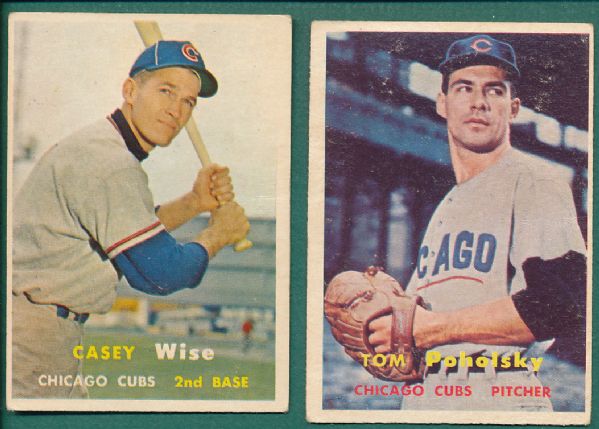 1957 Topps Chicago Cubs 9 Card Lot