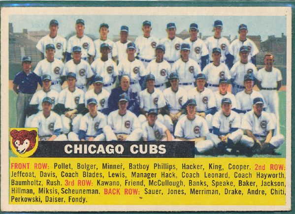 1956 Topps Chicago Cubs Team 2 Card Lot W/Dated