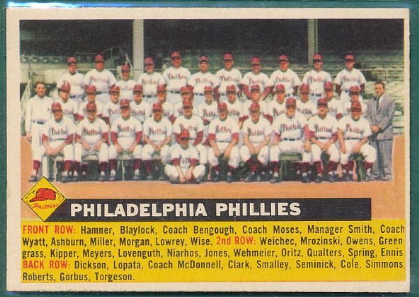 1956 Topps Philadelphia Phillies Team Card  2 Variations  