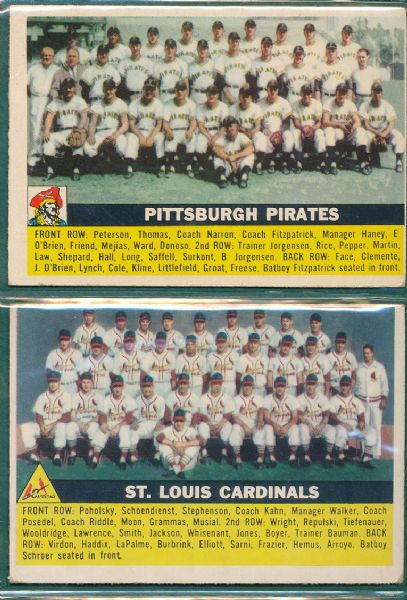 1956 Topps Team Card 3 Card Lot