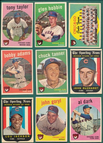 1959 Topps Chicago Cubs 20 Card Lot