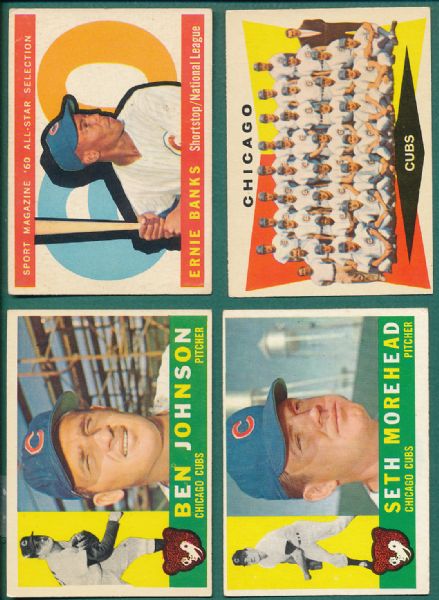 1960 Topps Chicago Cubs Hi #s W/ Ernie Banks 4 Card Lot