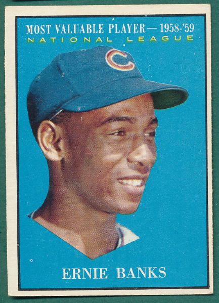 1961 Topps #43 #485 Ernie Banks 2 Card Lot