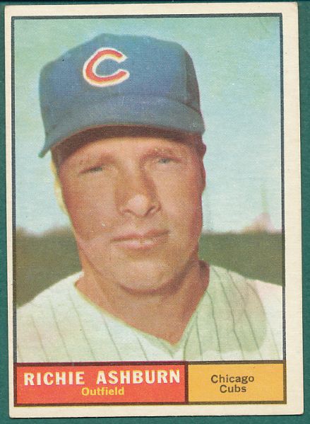 1961 Topps Chicago Cubs 18 Card Lot W/Richie Ashburn & High Grade Cards