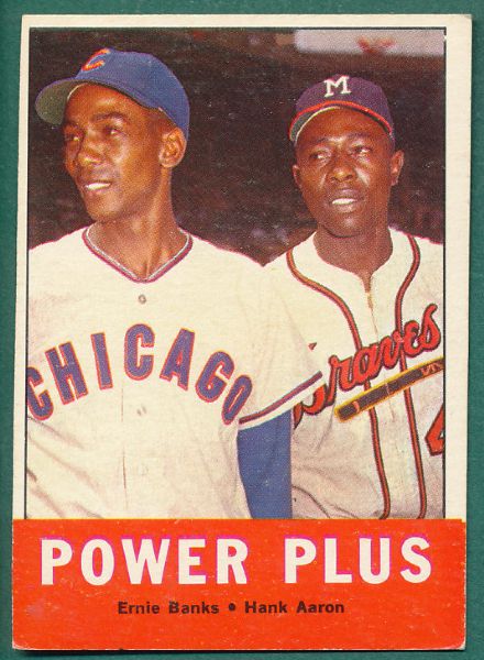 1963 Topps #353 Billy Williams & #242 Power Plus (Aaron/Banks)