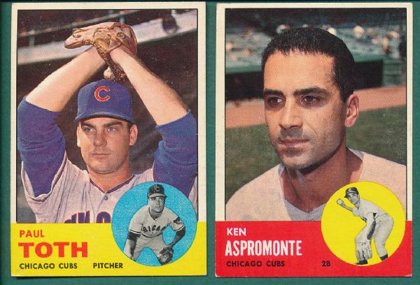 1963 Topps Chicago Cubs 4 Card Lot Hi #s