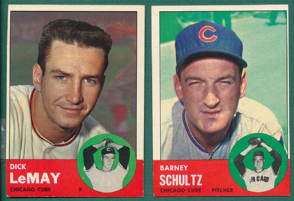 1963 Topps Chicago Cubs 4 Card Lot Hi #s