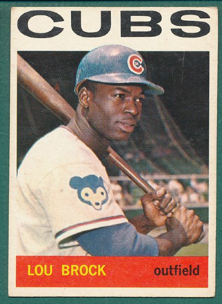 1964 Topps #29 Lou Brock & #375 Ron Santo Plus 9 Chicago Cubs Lot Hi #S