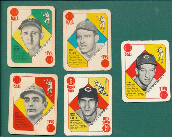 1951 Topps 5 Card Chicago Cubs Lot