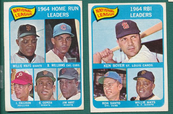 1965-66 Topps Leader Card 4 Card Lot
