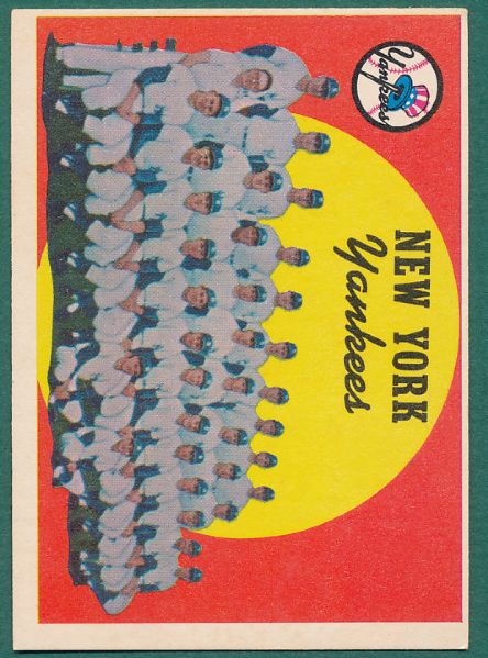 1959 Topps #510 Yankees Team Card Hi#