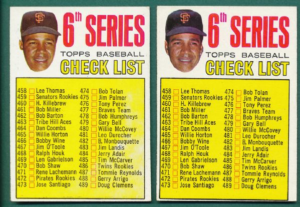 1967 Topps Complete Checklist Subset With Variations *Mantle*