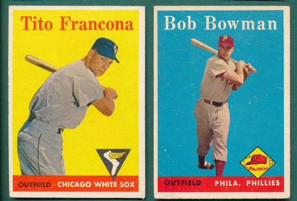 1958 Topps 13 Card Lot