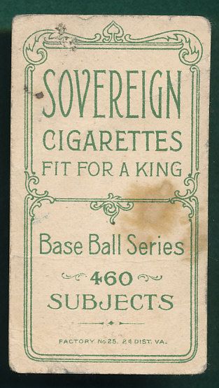 1909-1911 T206 Red Murray Portrait Sovereign Cigarettes 460 Series