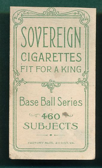 1909-1911 T206 Josh Devore Sovereign Cigarettes 460 Series